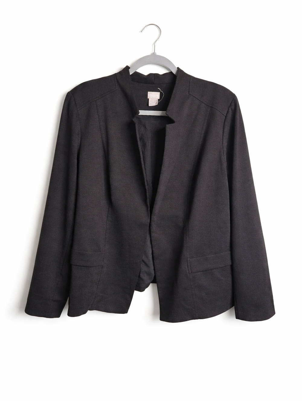 Chico’s Black Ponte Blazer XL (Size 3) Open Front Hook & Eye Career Jacket